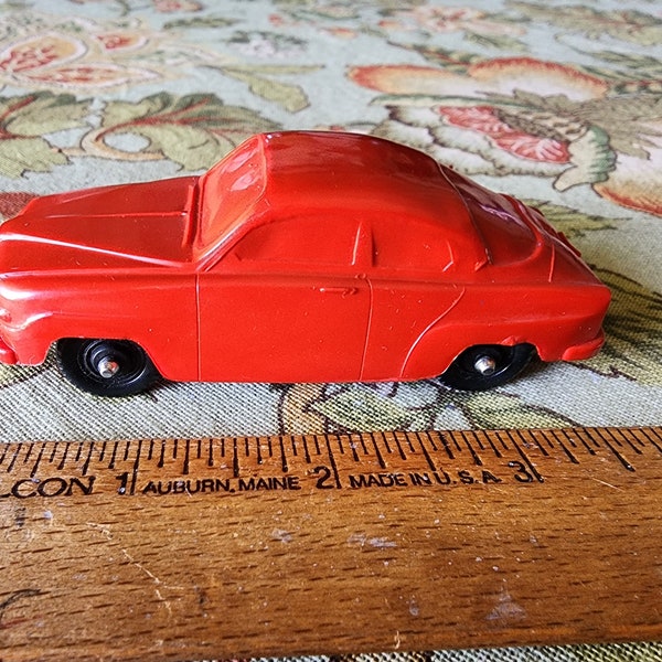 Vintage Galanite Sweden Saab Red Toy Car Plastic Automobile Sedan RARE 60s