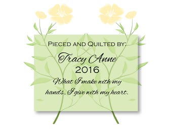 Garden Flower - Custom Quilt Label