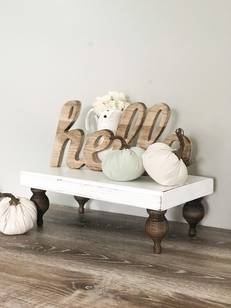 Decorative Wood Tray with Legs Distressed White Wood Tray Etsy