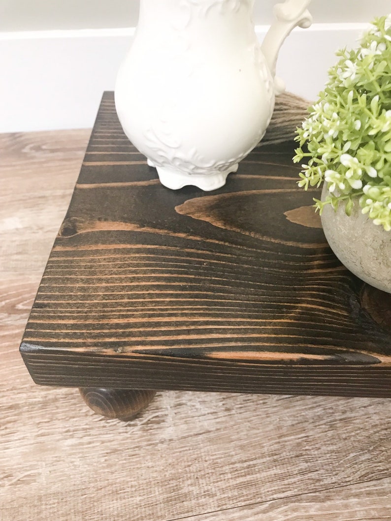 Decorative Wood Tray with Legs Dark Brown Wood Tray Etsy