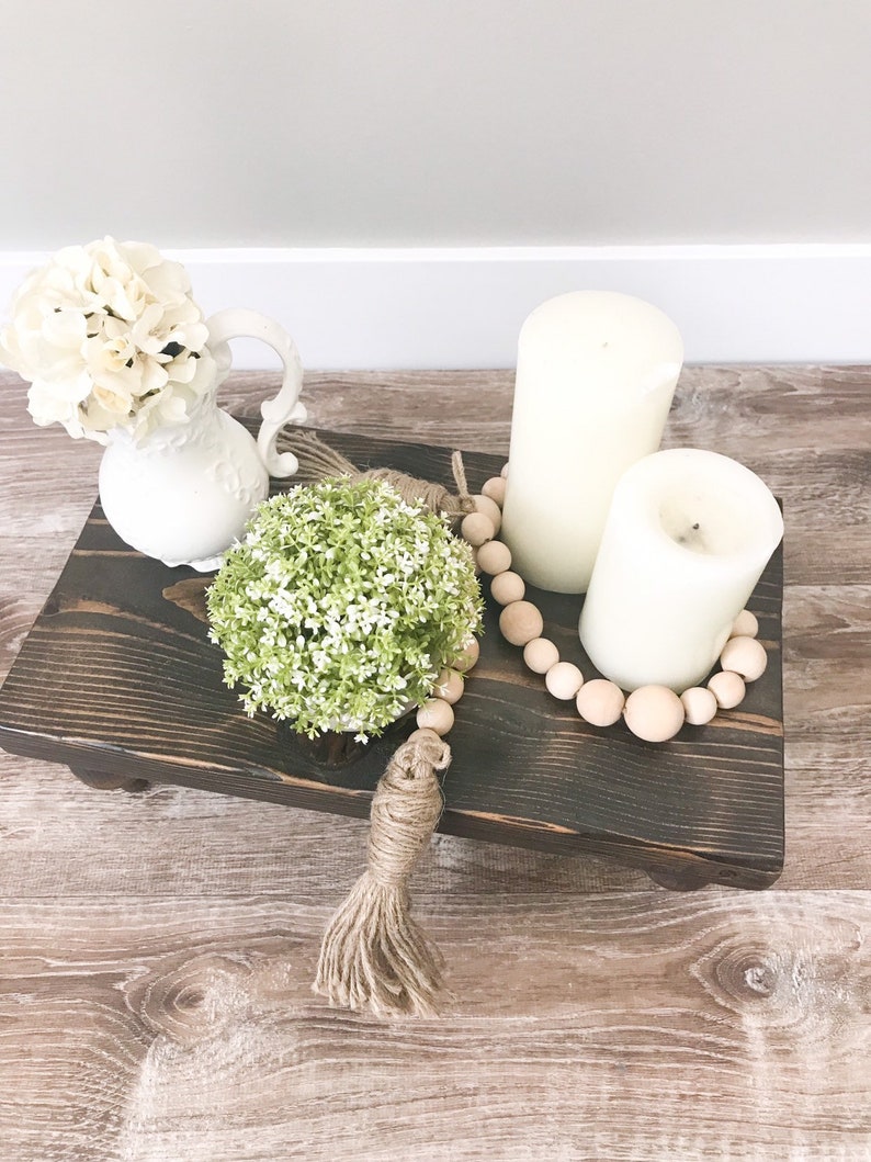 Decorative Wood Tray with Legs Dark Brown Wood Tray Etsy