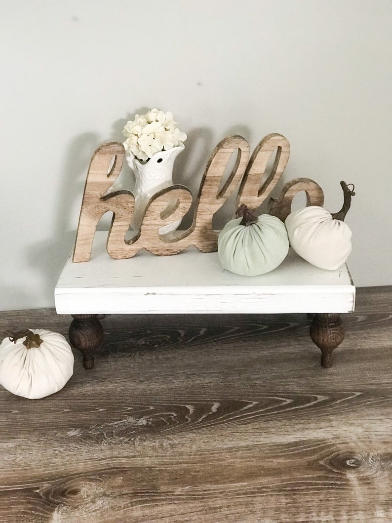 Decorative Wood Tray with Legs Distressed White Wood Tray Etsy