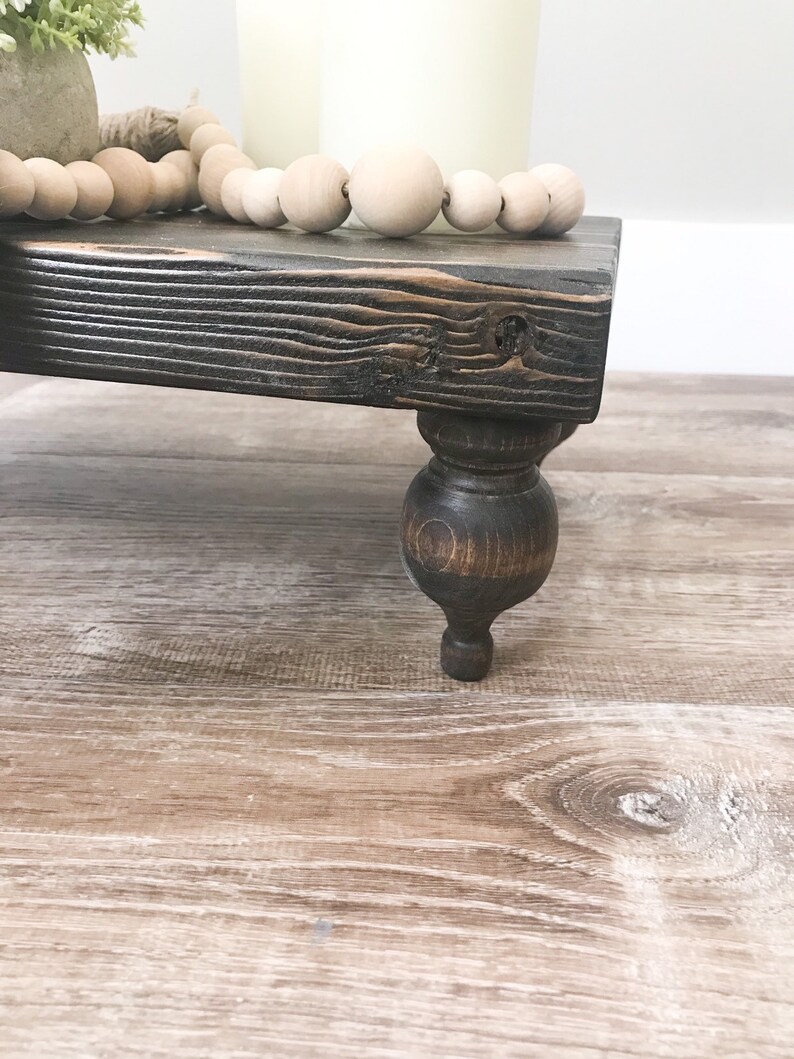 Decorative Wood Tray with Legs Dark Brown Wood Tray Etsy