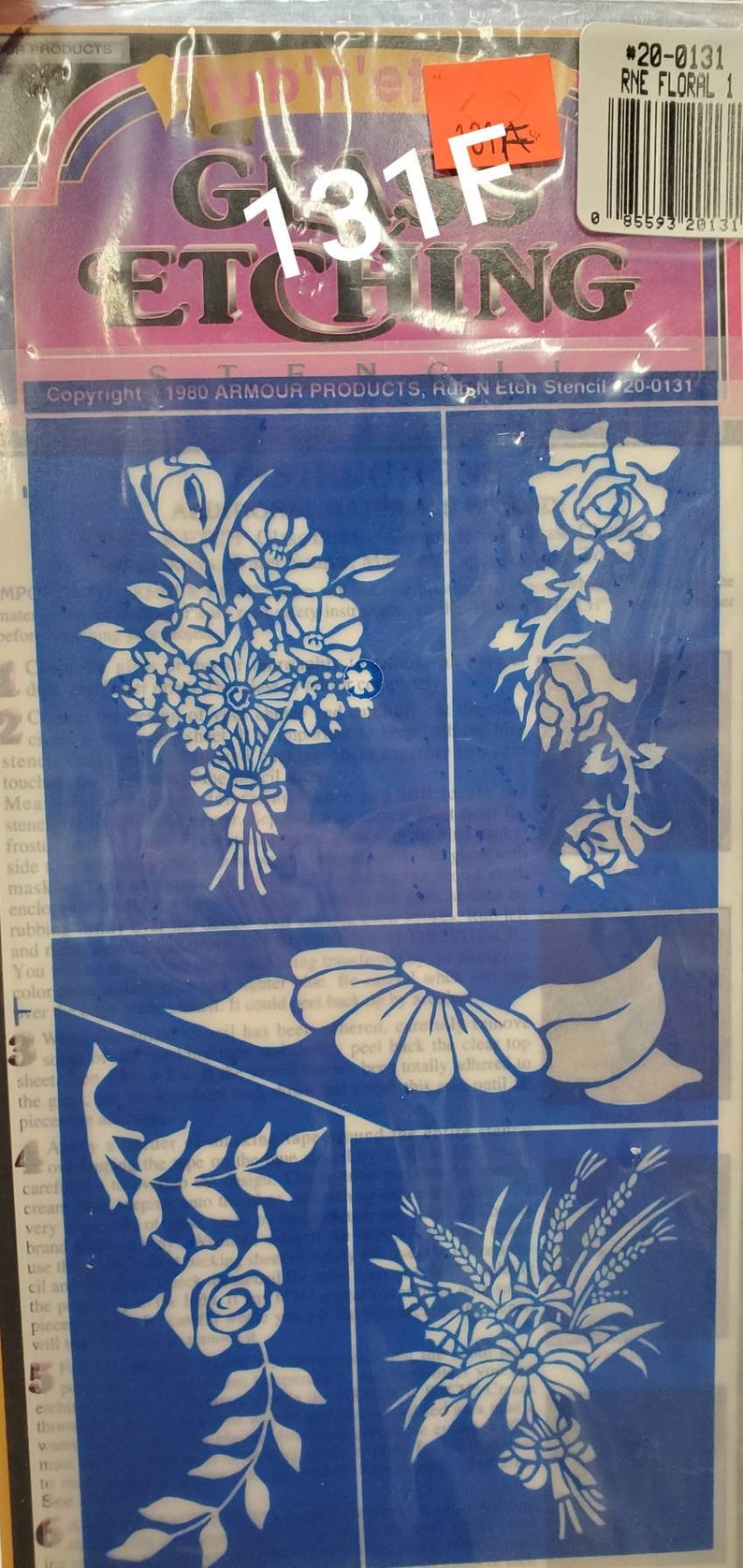 Rub'n'etch Glass Etching Stencil Plants and Etsy