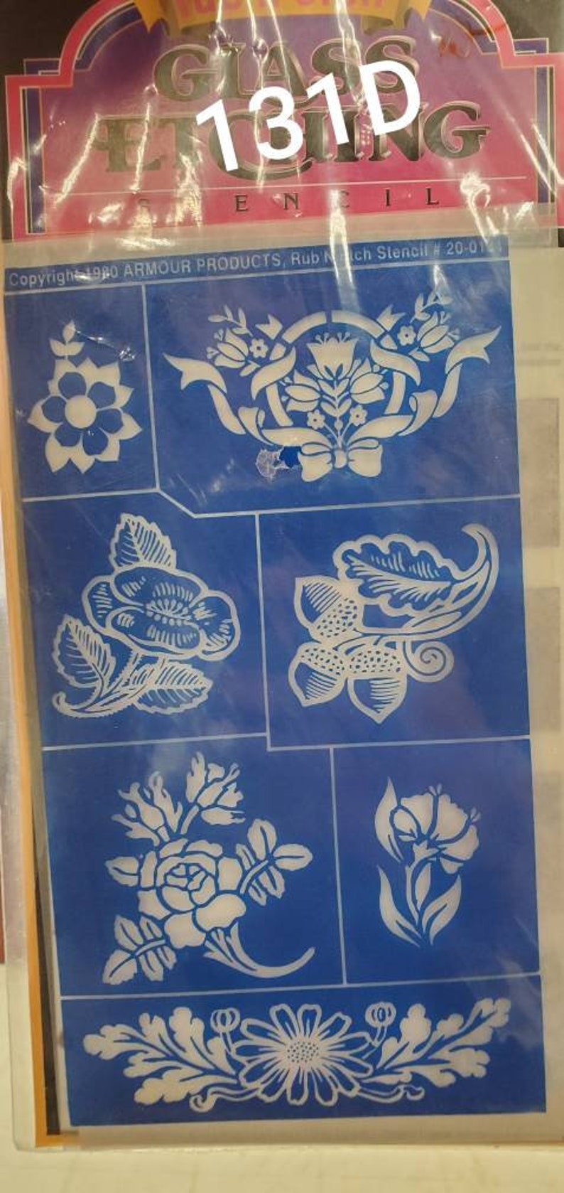 Rub'n'etch Glass Etching Stencil Plants and Etsy