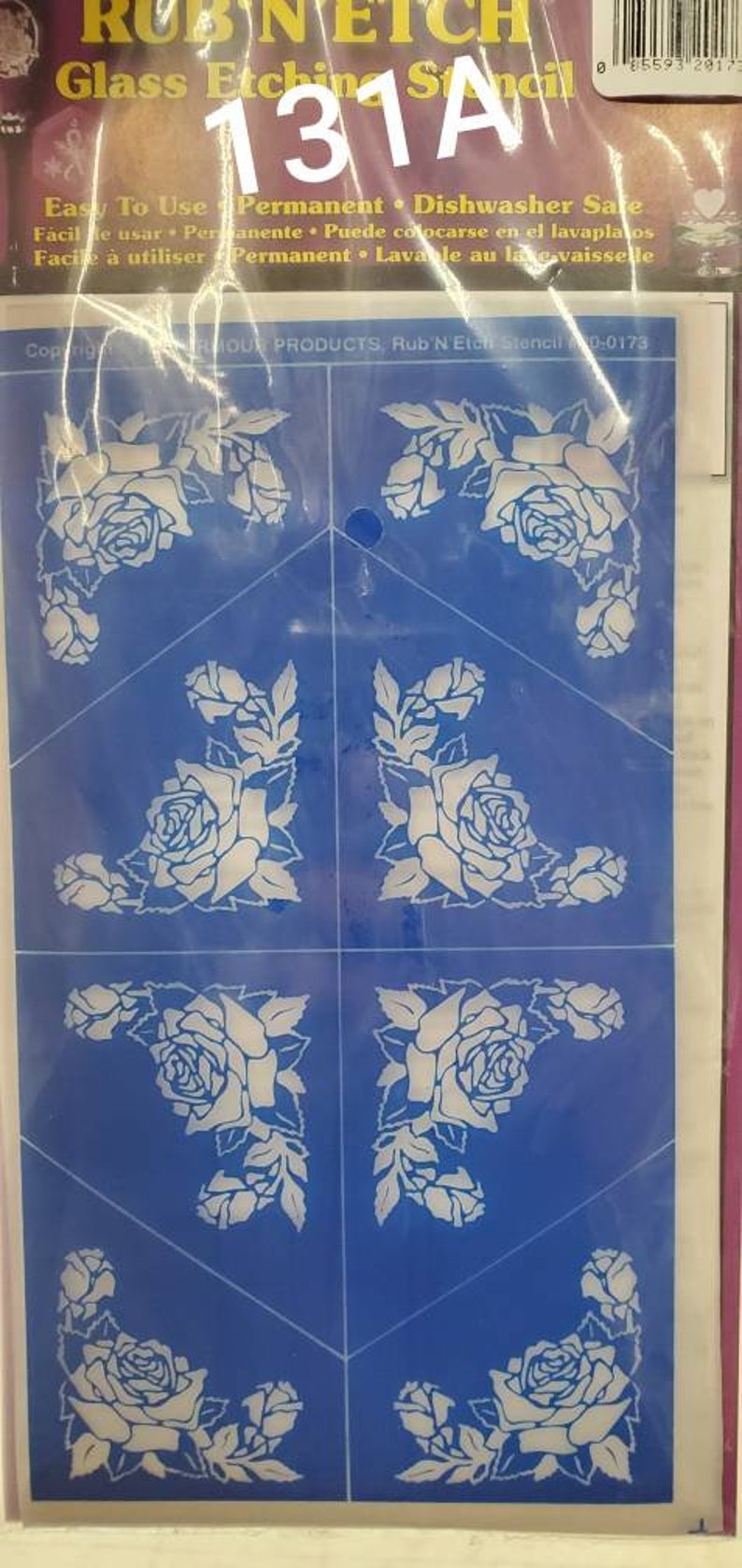 Rub'n'etch Glass Etching Stencil Plants and Etsy