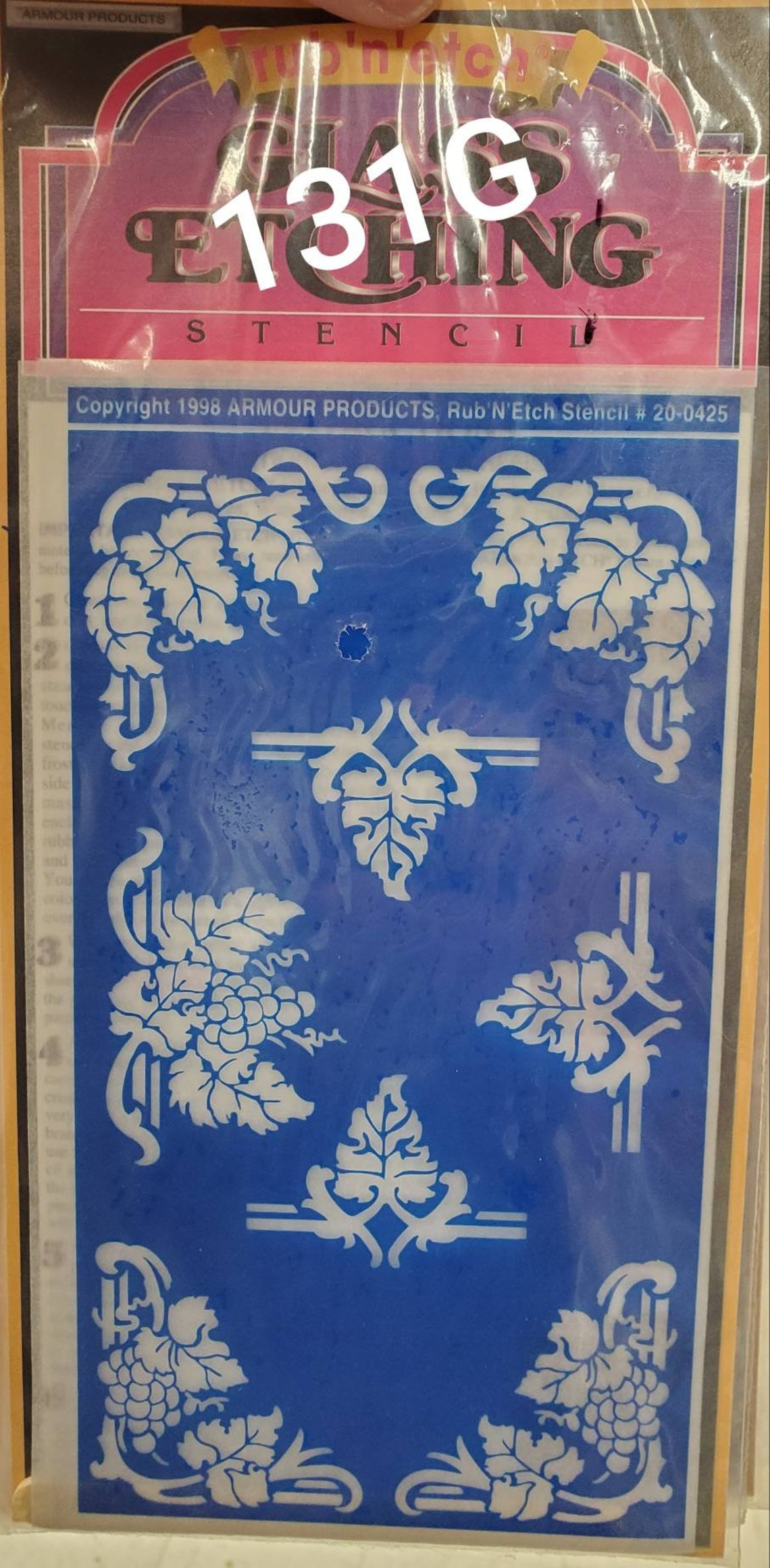 Rub'n'Etch glass etching stencil plants and Etsy