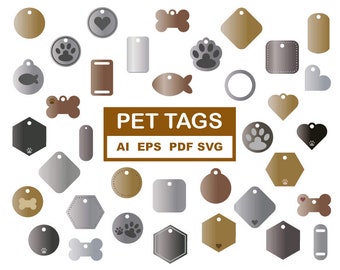 Pet Tag Template : cutting machine file  ai / eps / pdf / svg  plan for cutting and laser engraving machines
