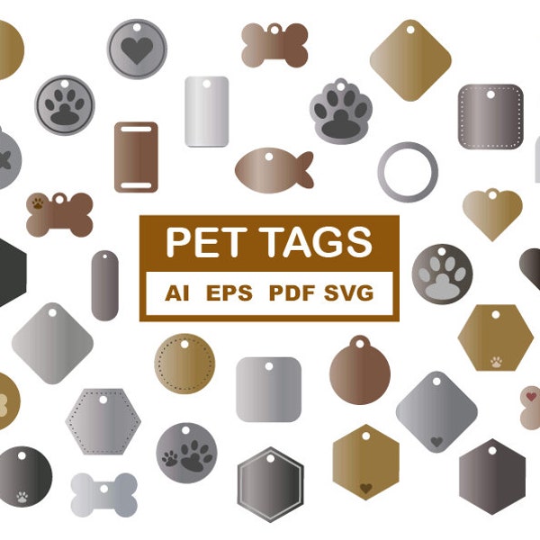 Pet Tag Template : cutting machine file  ai / eps / pdf / svg  plan for cutting and laser engraving machines