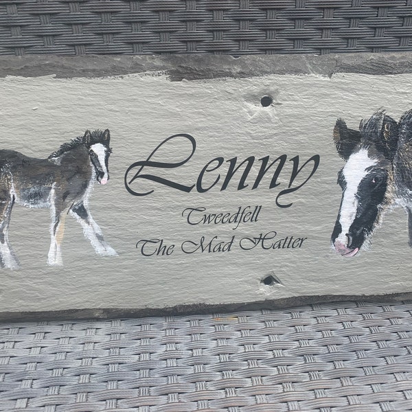 Hand painted Slate Horse Stable Sign