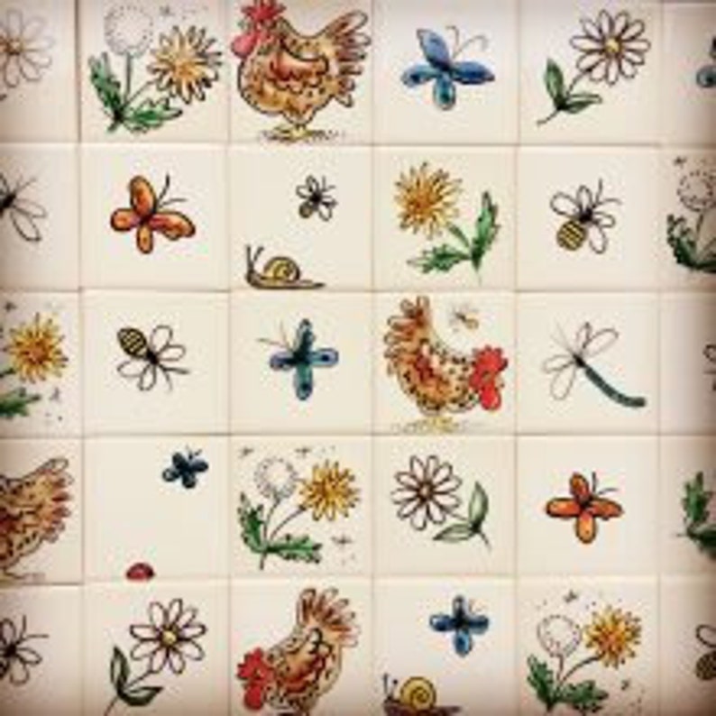 Individual Decorative Hand Painted Wall Tiles Etsy