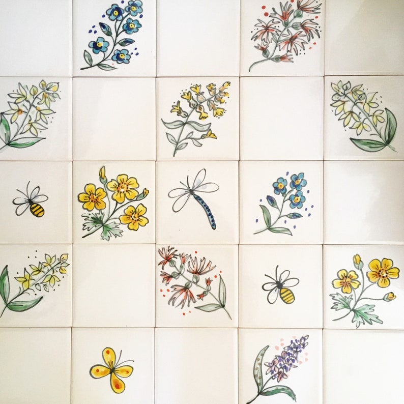 Individual Decorative Hand Painted Wall Tiles Etsy