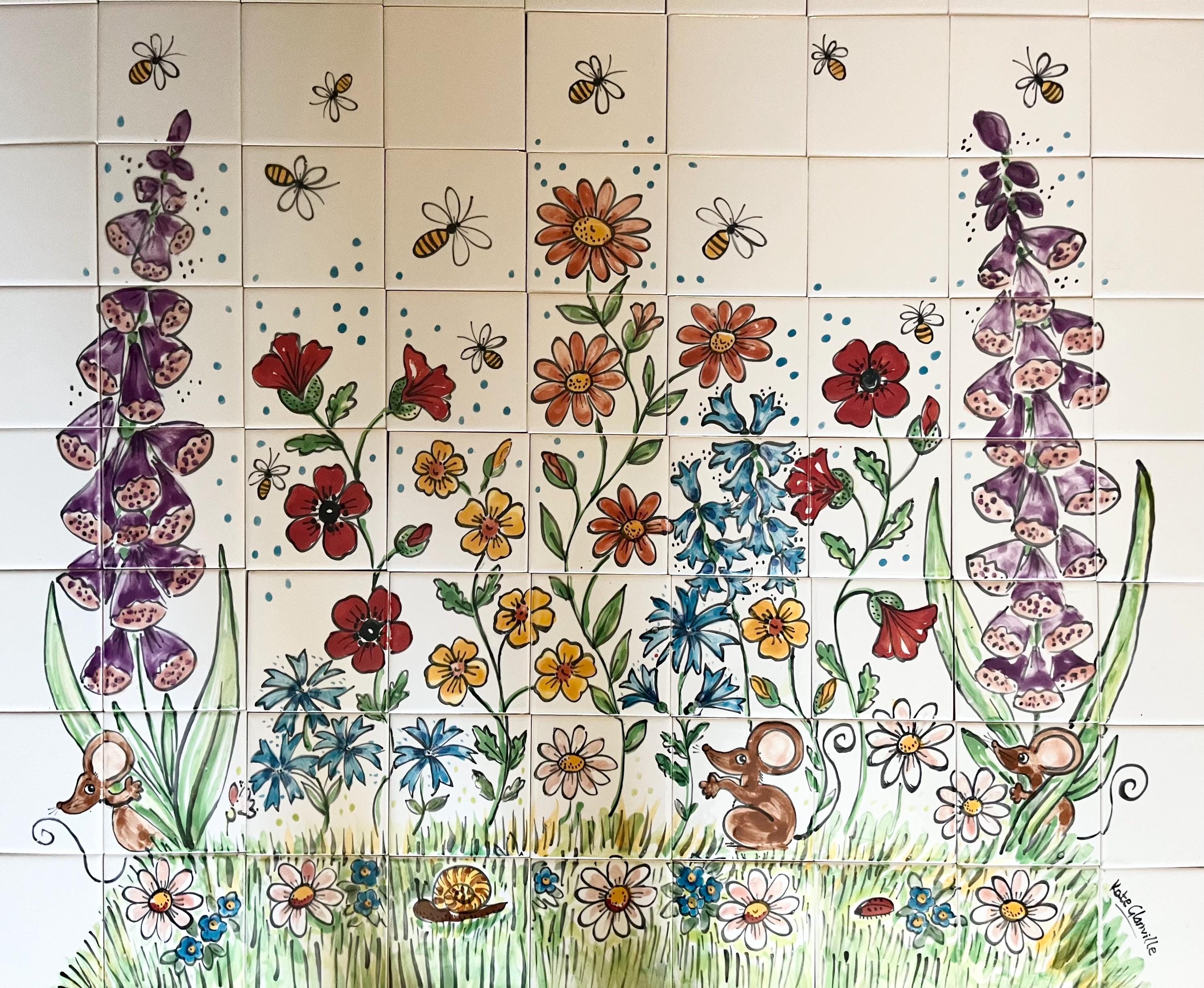 ❤︎ Blumen maßangefertigte Fliese Wandbild Splash Back