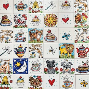 Individual Decorative Hand Painted Wall Tiles