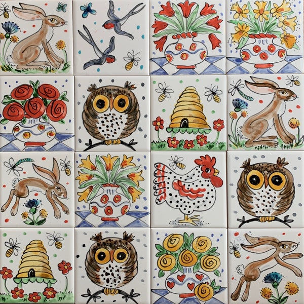 Individual Decorative Hand Painted Wall Tiles