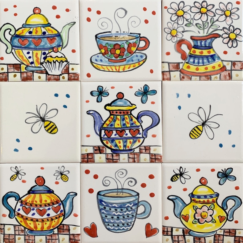 Individual Decorative Hand Painted Wall Tiles Etsy