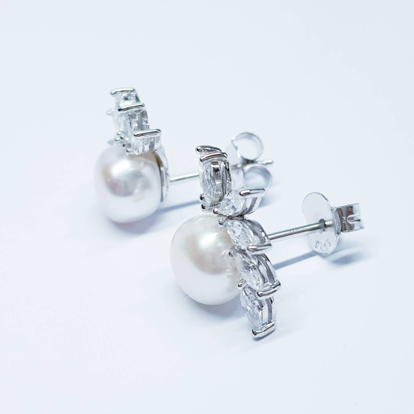 Pearl Stud Earrings, Classic Earrings, Antique Pearl