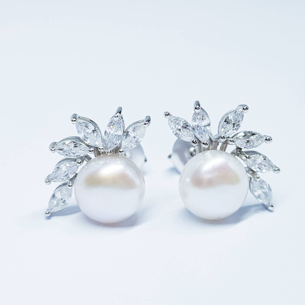 Pearl Stud Earrings, Classic Earrings, Antique Pearl