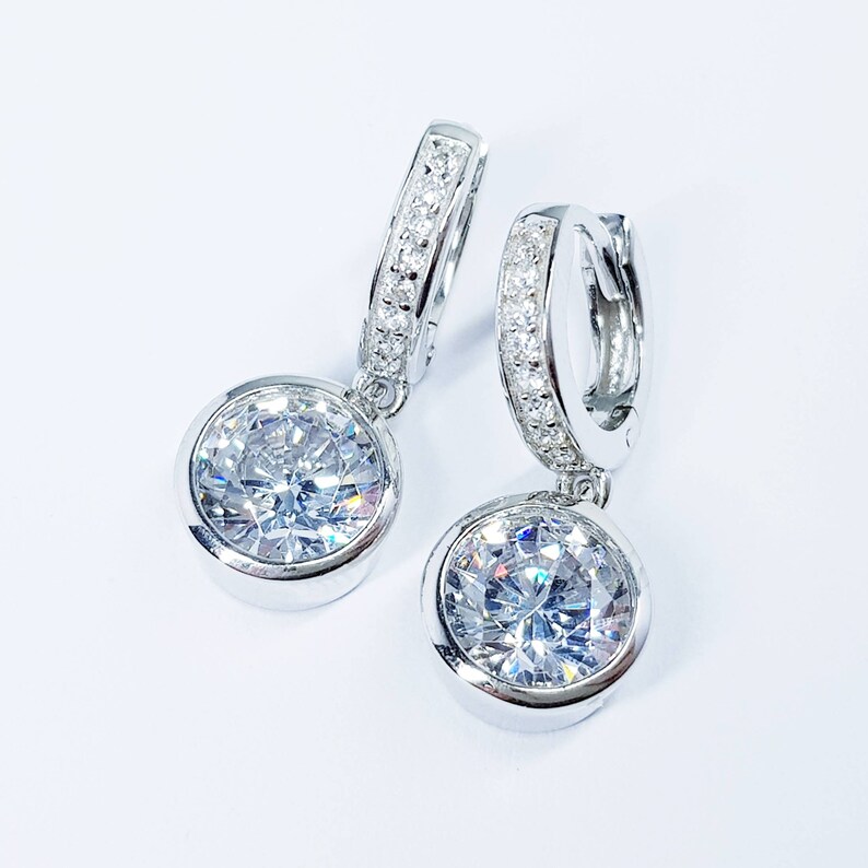 elegant gift for women Drop and dangle hoop earrings classic fabric diamond earrings hoop earrings