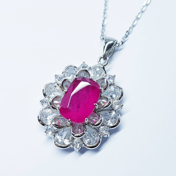 Faux ruby necklace deals