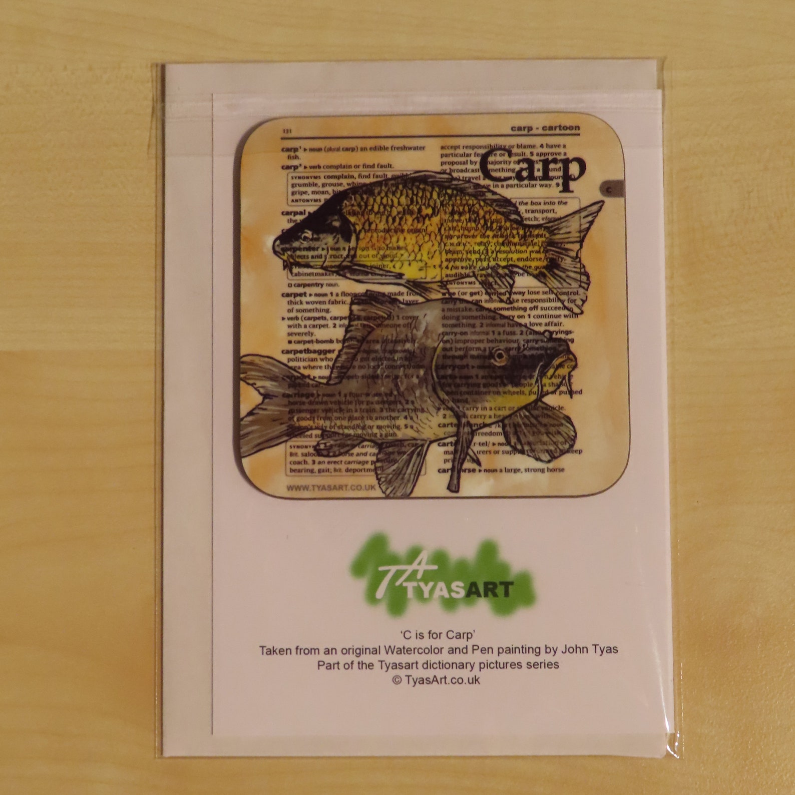 Carp Fishing Card and Matching Drinks Coaster Set Carp Etsy UK