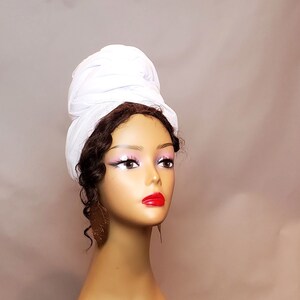 Blue Stretchy Head Wrap for Women Jersey Head Scarf for Women image 3