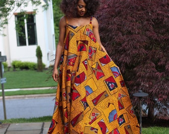 African Print Maxi Dress | Ankara Maxi Gown | Iman