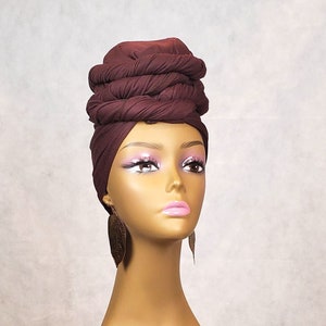 Blue Stretchy Head Wrap for Women Jersey Head Scarf for Women image 8