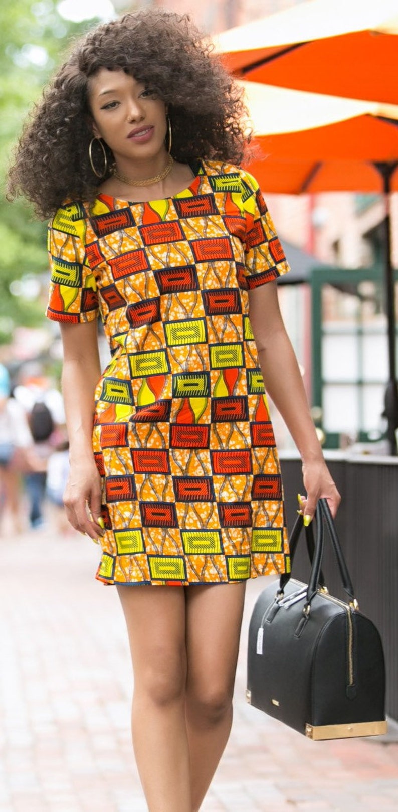 African Print Mini Dress Ankara Party Dress Dashiki Dress Etsy