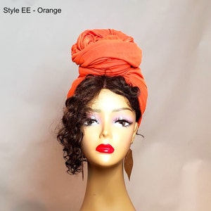 Blue Stretchy Head Wrap for Women Jersey Head Scarf for Women image 10