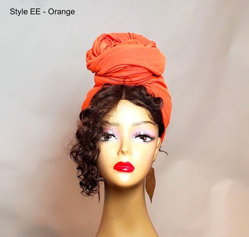 Blue Stretchy Head Wrap for Women Jersey Head Scarf for Women image 10