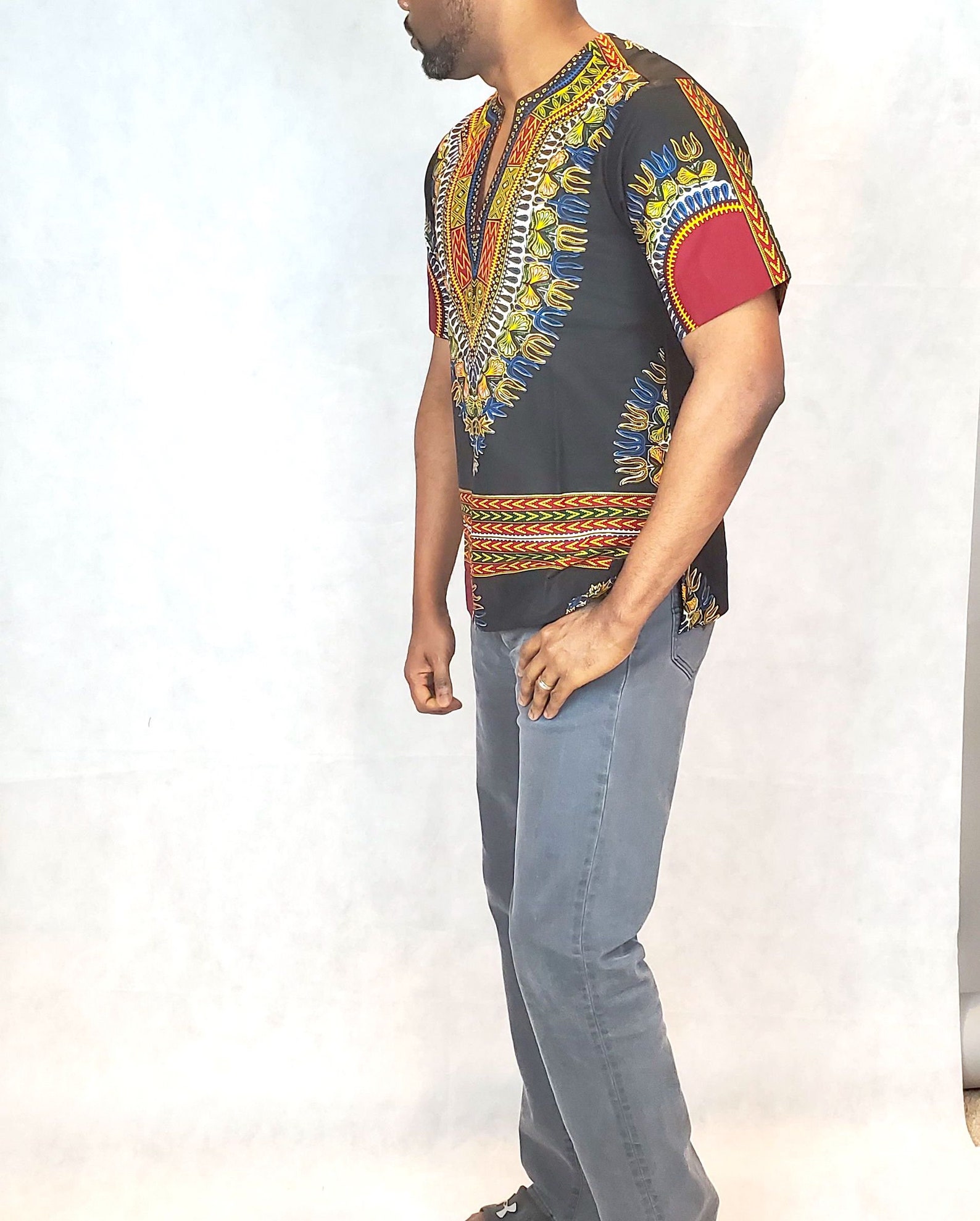 Men's Black African Dashiki Shirt Ankara Men Shirts - Etsy