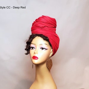 Blue Stretchy Head Wrap for Women Jersey Head Scarf for Women image 4