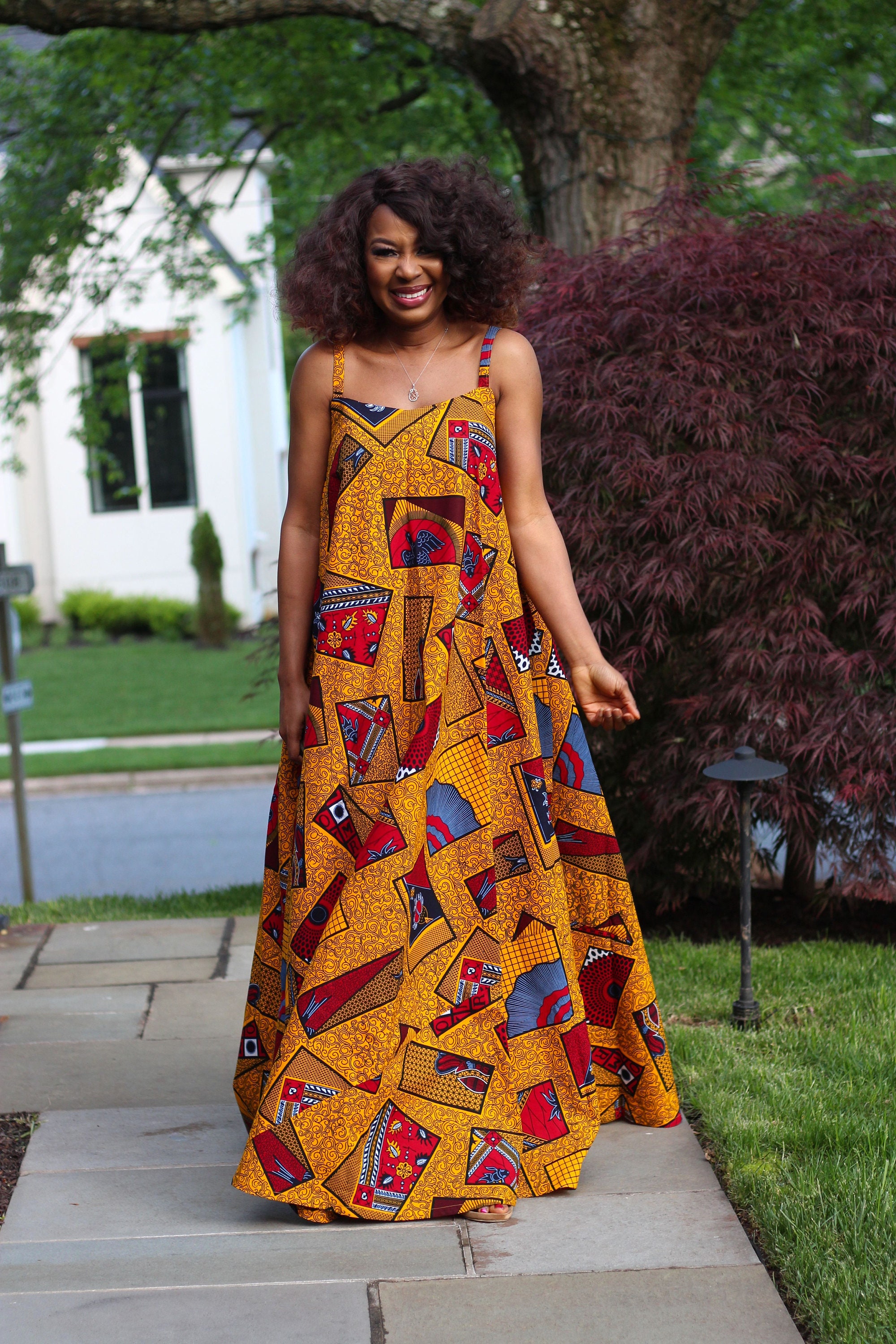 African Print Maxi Dress Ankara Maxi Gown Iman - Etsy