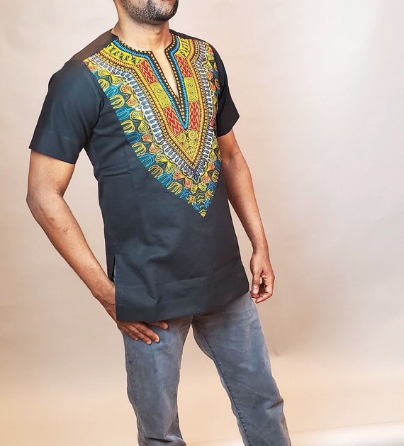 Men s African Dashiki Shirt Ankara Shirts for Men Etsy