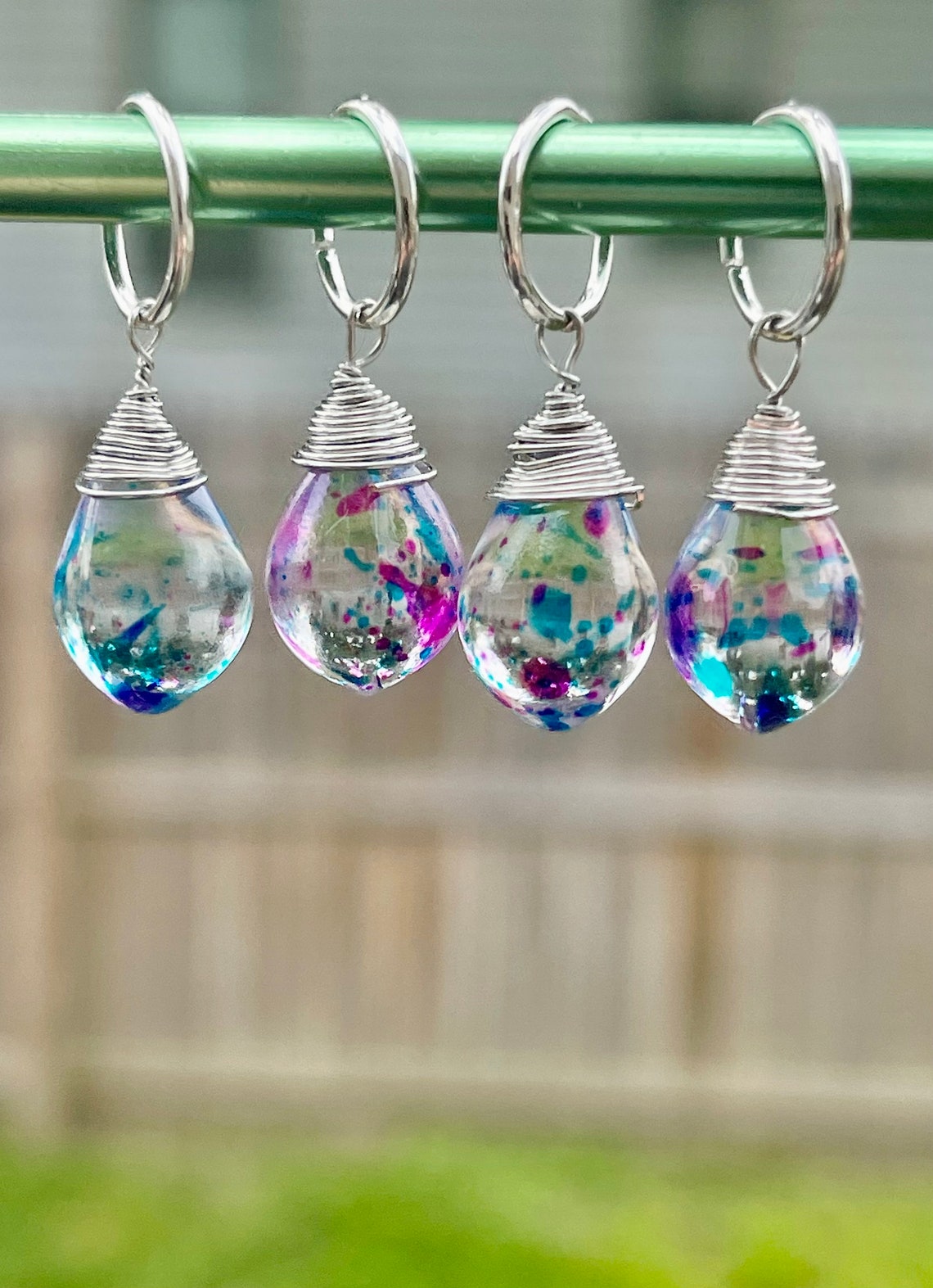 Painted Teardrop Stitch Markers Etsy