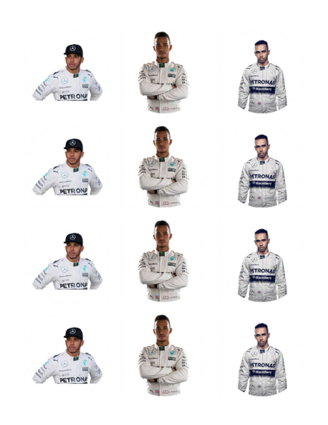 12 x Lewis Hamilton Edible Stand Up Wafer Cake Cupcake
