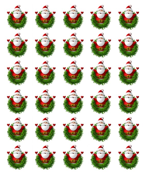 30 PRE CUT Christmas Santa Xmas Edible Butterflies Butterfly Cupcake Toppers