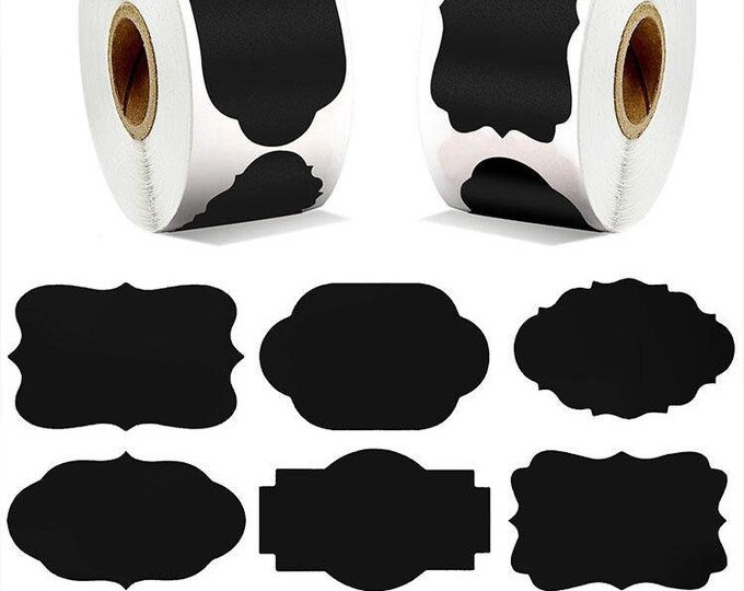 Black Chalkboard Sticker Labels 25 50 100 or 300 Pieces Etsy