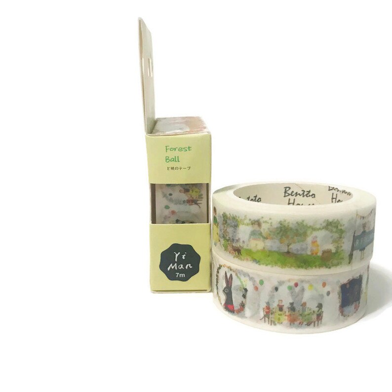 Scrapbooking Craft Supply Tape Furry Friends Washi Tape Kawaii Cartoon Bunny Rabbit and Deer Animal Masking Tape Cute Animal Washi Tape