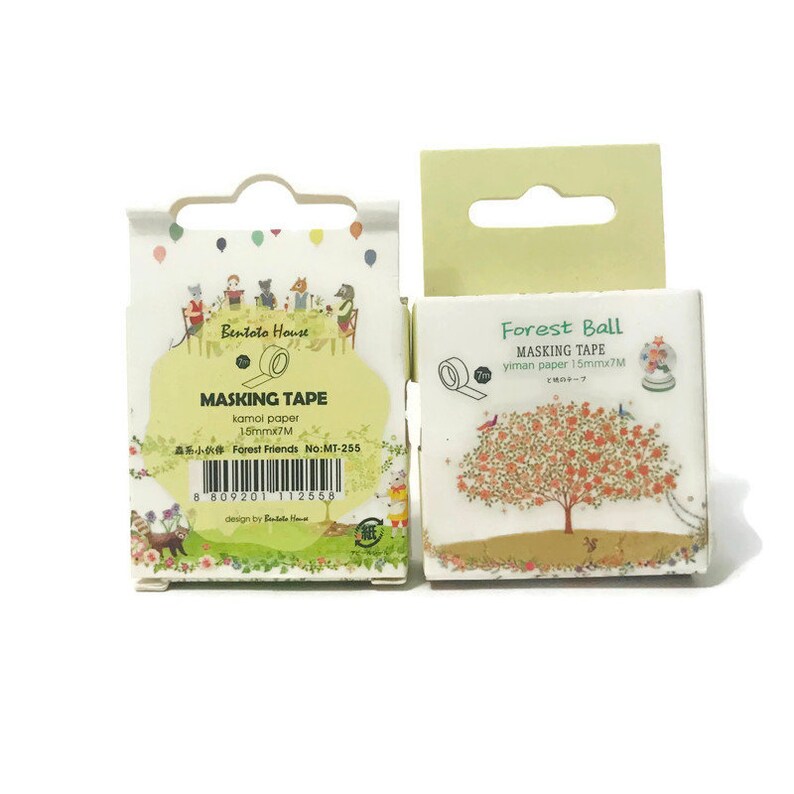 Scrapbooking Craft Supply Tape Furry Friends Washi Tape Kawaii Cartoon Bunny Rabbit and Deer Animal Masking Tape Cute Animal Washi Tape