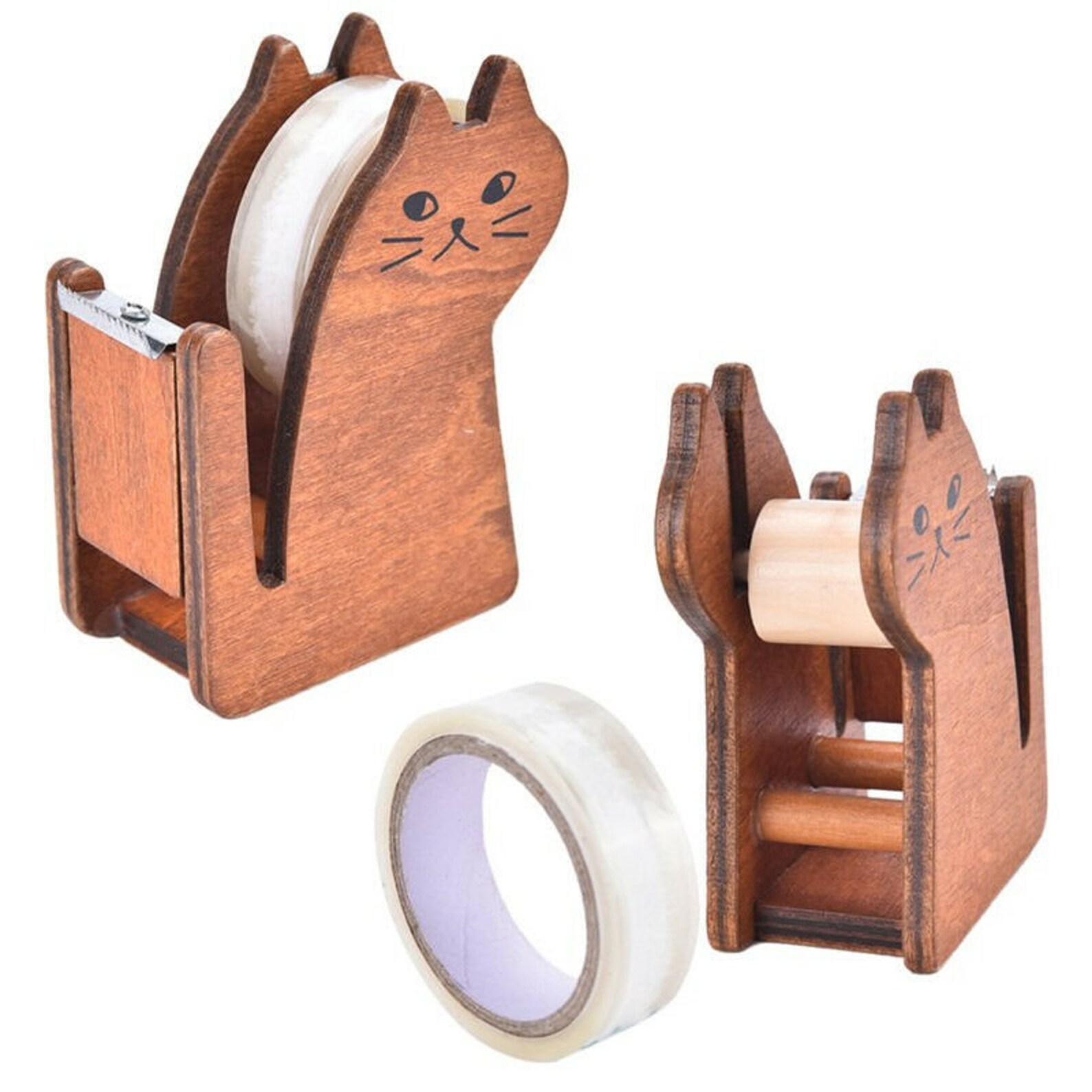 Cat Tape Dispenser Cute Kawaii Cat Tape Holder 1 Kitten Tape Etsy