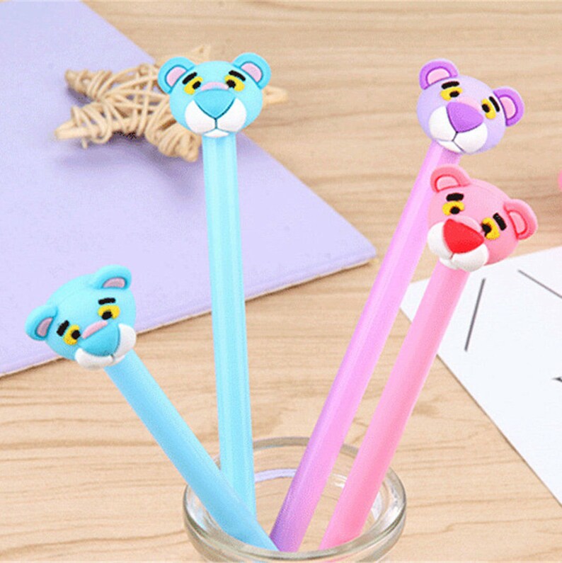 Tiger Pens Cute Cartoon Animal Pens in Purple Pink and Aqua | Etsy