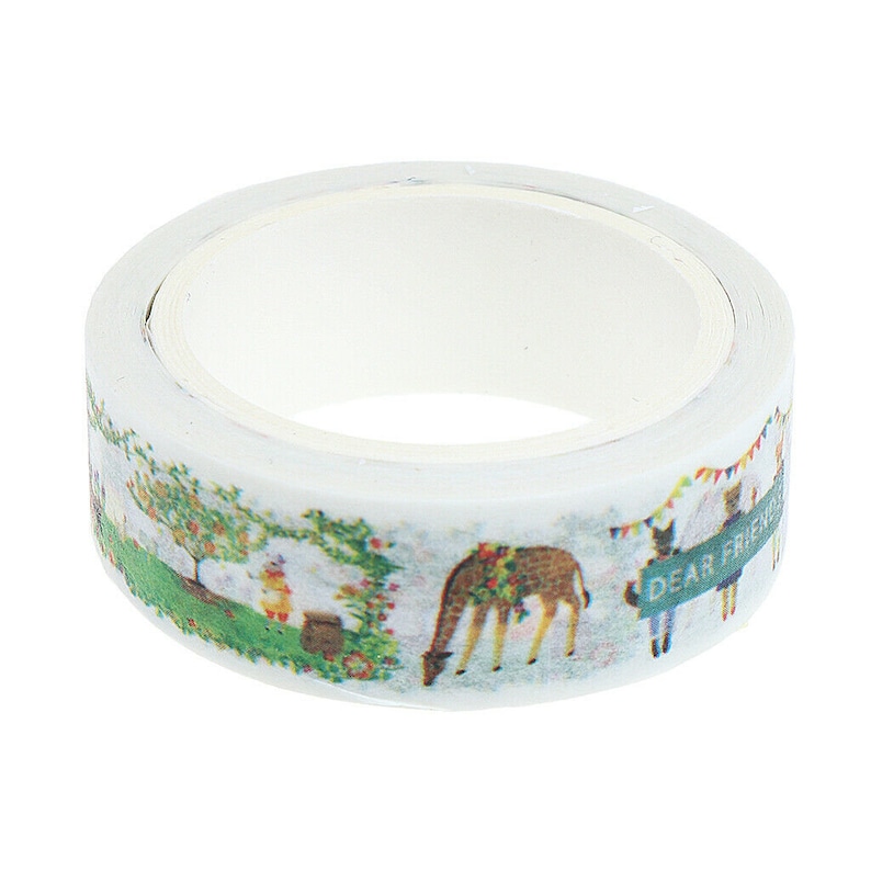 Scrapbooking Craft Supply Tape Furry Friends Washi Tape Kawaii Cartoon Bunny Rabbit and Deer Animal Masking Tape Cute Animal Washi Tape