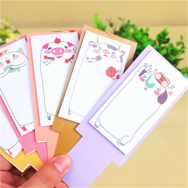 Animal Sticky Notes Cute Cartoon Animal Post It on Easel Etsy