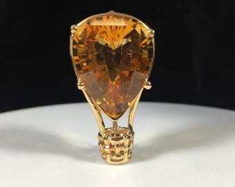 Citrine Hot Air Balloon Brooch