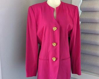 hot pink vintage 1980's women's blazer size 8-10