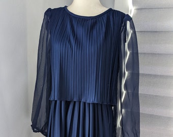 Vintage blue polyester dress size medium