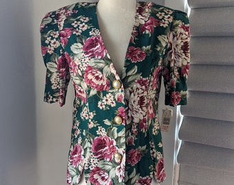 Vintage 90's floral blouse or jacket size 7/8