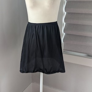 Mini skirt slip size small black nylon